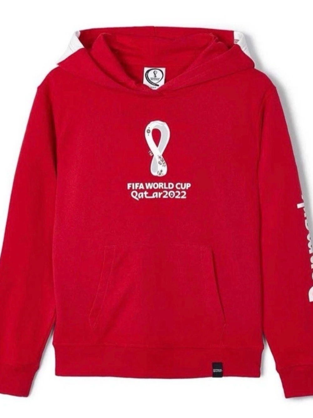 FIFA Licensed World Cup Soccer Fan Red Hoodie Sweatshirt Denmark Women’s Medium